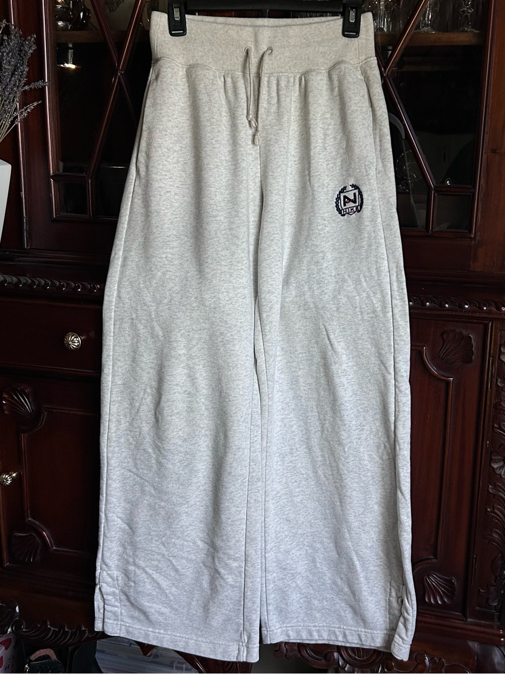 Nike Birch Heather Terry Cloth Wideleg Sweatpants